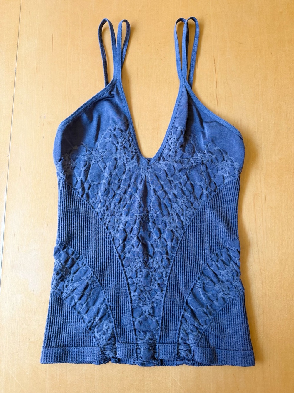 Free People Mercury Seamless Patterned Cami in Charcoal XS/S